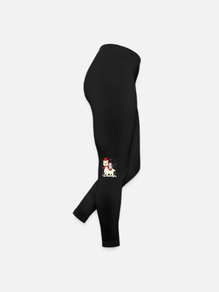 Protection de la bouche de Noël Licorne mignon alpaga lama - Legging en jersey Femme - noir - Droite