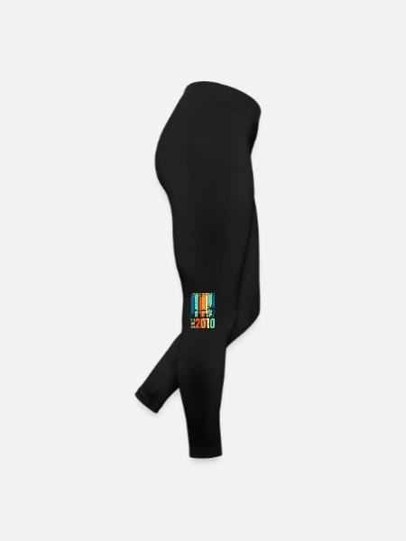 Vintage 2010 10 Anniversaire rétro millésime cadeau - Legging en jersey Femme - noir - Droite