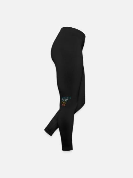 Vintage 1985 85 Birthday Retro Vintage Gift - Women’s Jersey Leggings - black - Right