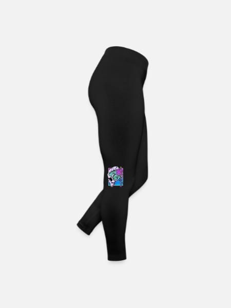 Kaganawa Great Wave Pastel Goth Skull Vaporwave - Women’s Jersey Leggings - black - Right