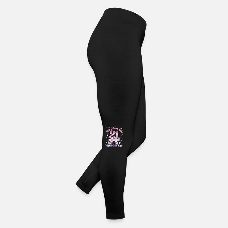 Dieses Mädchen Ist Jetzt 21 Double Digits 21. Frauen Jersey Leggings