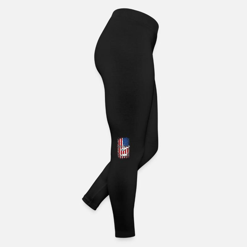 Hélicoptère drapeau américain des États-Unis Legging en jersey Femme