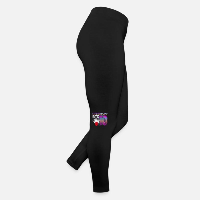Striking Into 10 Bowling Bowler Feier Zum 10. Frauen Jersey Leggings