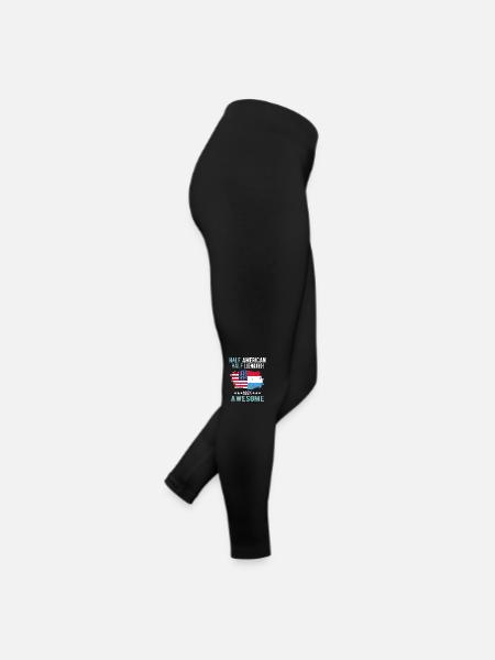 Half American Half Luxembourger - Women’s Jersey Leggings - black - Right