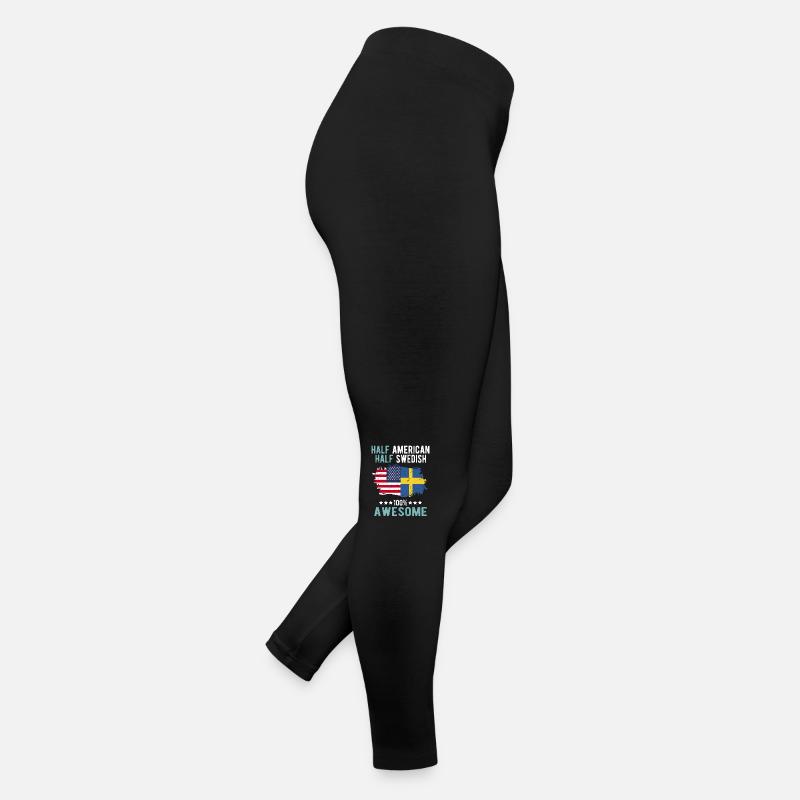 Halb Amerikaner Halb Schwede Frauen Jersey Leggings