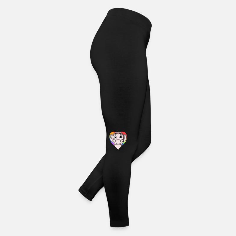 LGBT Animal Monkey Arc-en-ciel Legging en jersey Femme