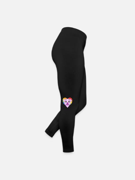 Schwein Lgbt Regenbogen Farben - Frauen Jersey Leggings - Schwarz - Rechts