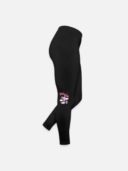 Ich Bin 7 Jahre Alt | Einhorn-thema | 7. - Frauen Jersey Leggings - Schwarz - Rechts