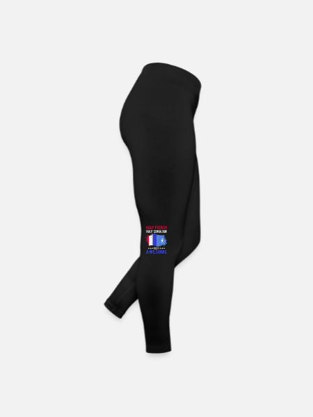 Halb Franzose Halb Somalier - Frauen Jersey Leggings - Schwarz - Rechts