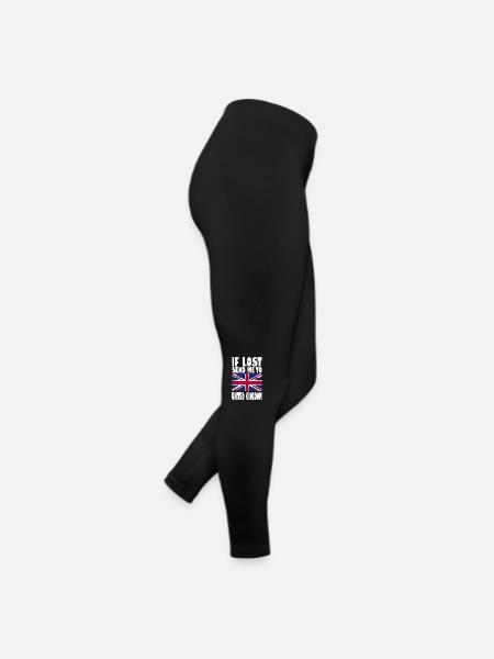 UK Flag Slogan - Women’s Jersey Leggings - black - Right