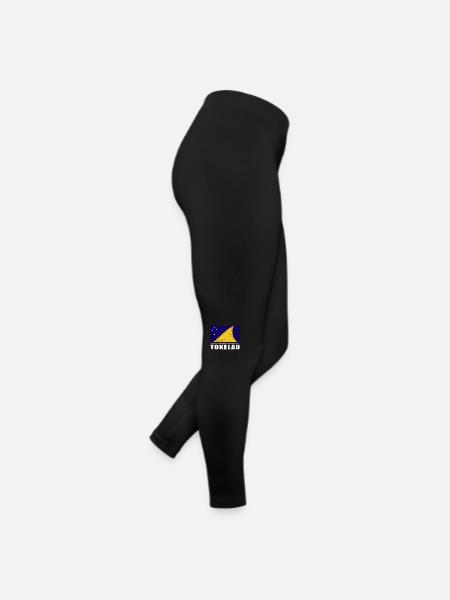 Tokelau Flagge Grunge Tokelau Fahne - Frauen Jersey Leggings - Schwarz - Rechts