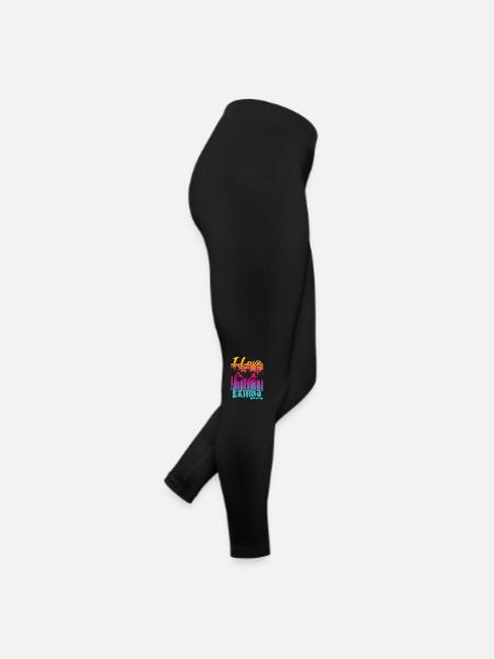Ich liebe Exuma Bahamas - Frauen Jersey Leggings - Schwarz - Rechts