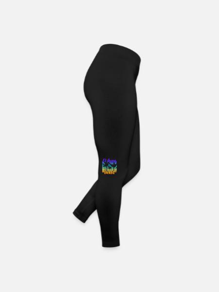 Vintage El Gouna Egypt Sonnenuntergang - Frauen Jersey Leggings - Schwarz - Rechts