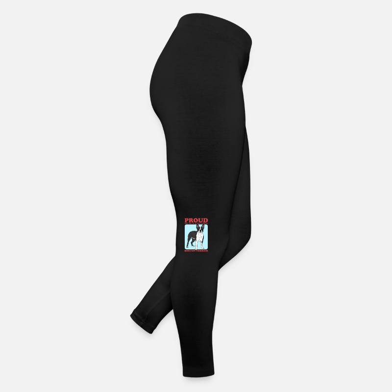 Boston Terrier Dad Hunde Hundebesitzer Geschenk Frauen Jersey Leggings