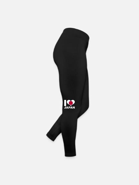 Ich liebe Japan Herz Flagge Japan - Frauen Jersey Leggings - Schwarz - Rechts