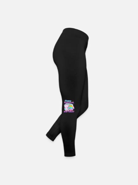 Joyeux 2ème anniversaire magique Licorne Poney - Legging en jersey Femme - noir - Droite
