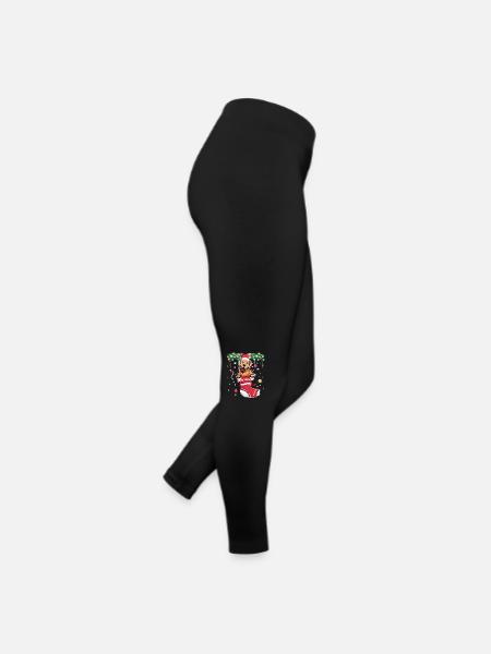 Drôle de Noël - Mignon chien Golden Retriever à Christma - Legging en jersey Femme - noir - Droite