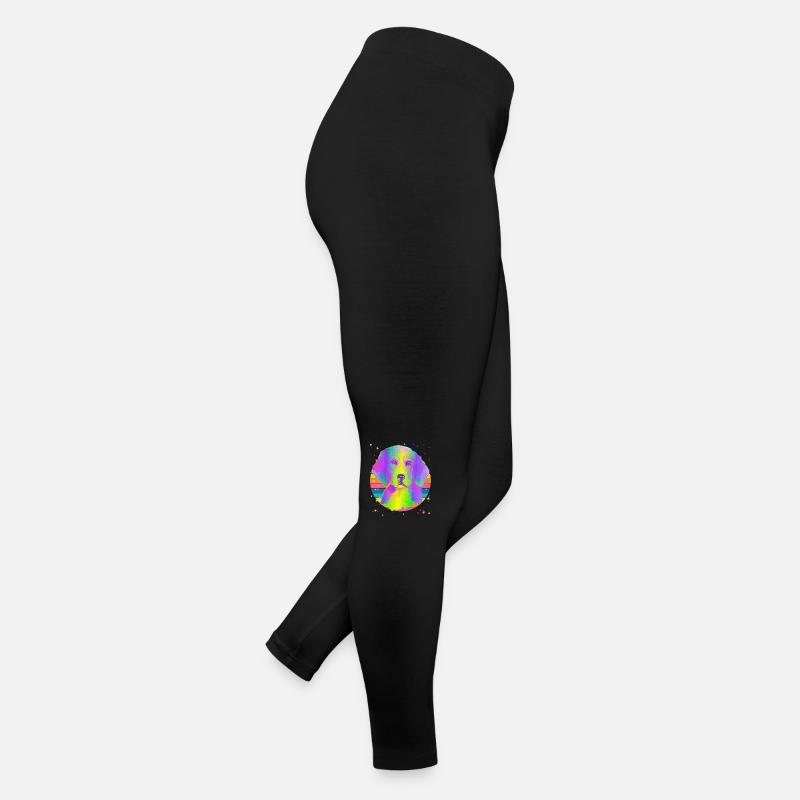 Beagle Dog Rainbow Space Black Women’s Jersey Leggings