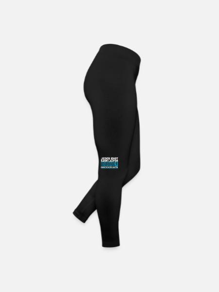 Halbmarathon, Marathon, Läufer - Frauen Jersey Leggings - Schwarz - Rechts