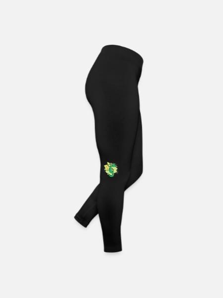 cooler Drache mit Hörner lustiges Tier - Frauen Jersey Leggings - Schwarz - Rechts