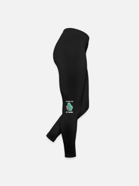 Alien Petting Cat Purrs I Found This It's Vibrates - Frauen Jersey Leggings - Schwarz - Rechts