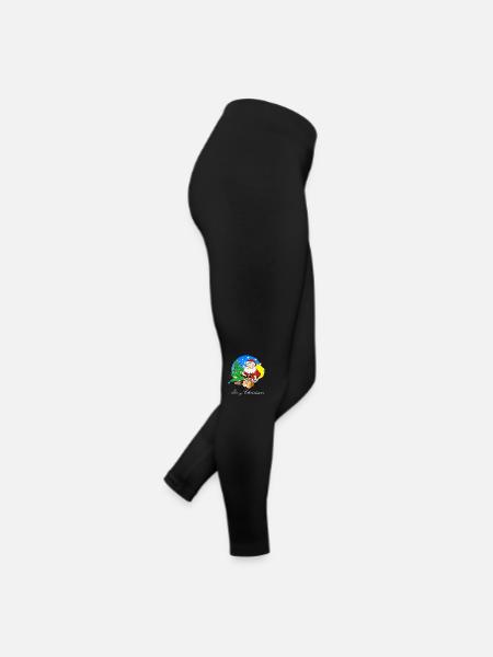 Weihnachtsmann mit Sack voller Geschenke - Frauen Jersey Leggings - Schwarz - Rechts
