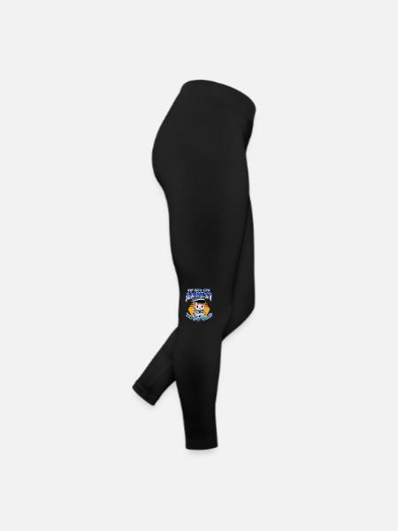 My Dad Can Arrest You Dad - Frauen Jersey Leggings - Schwarz - Rechts