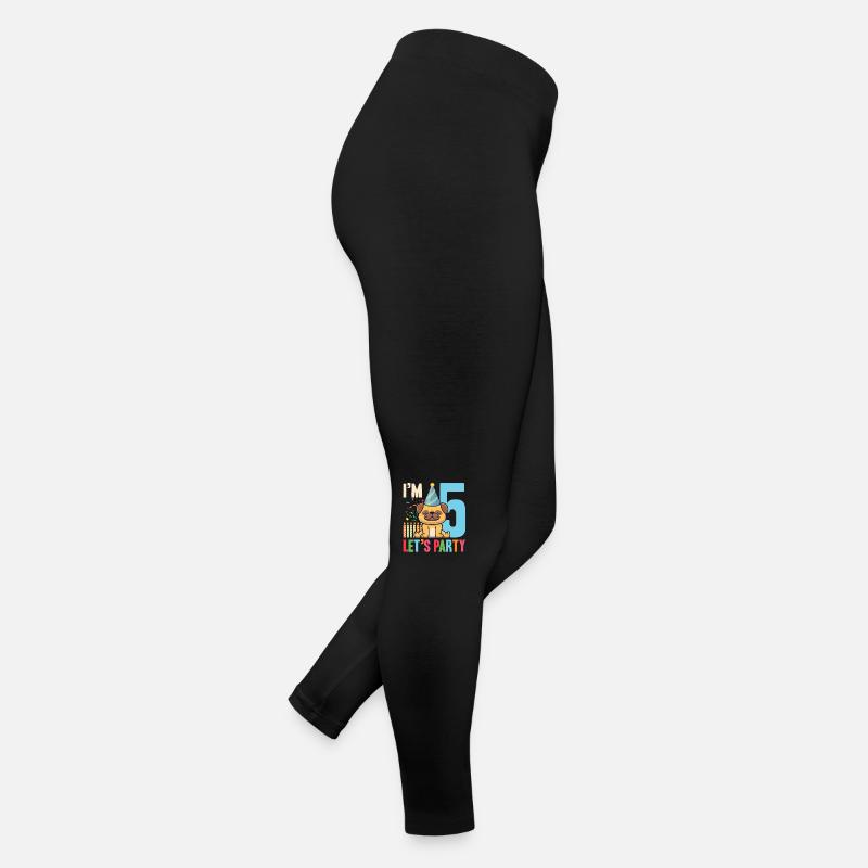 5 birthday at 5 Lets Party Women’s Jersey Leggings