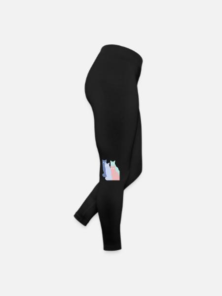 Chats pastels - Legging en jersey Femme - noir - Droite