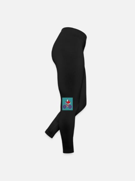 Santas Fahrradtour - Frauen Jersey Leggings - Schwarz - Rechts