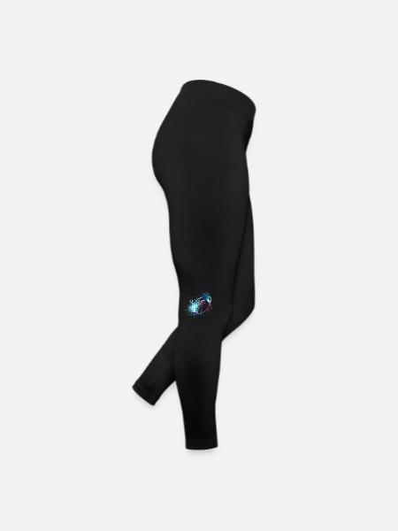 American football splash - Women’s Jersey Leggings - black - Right