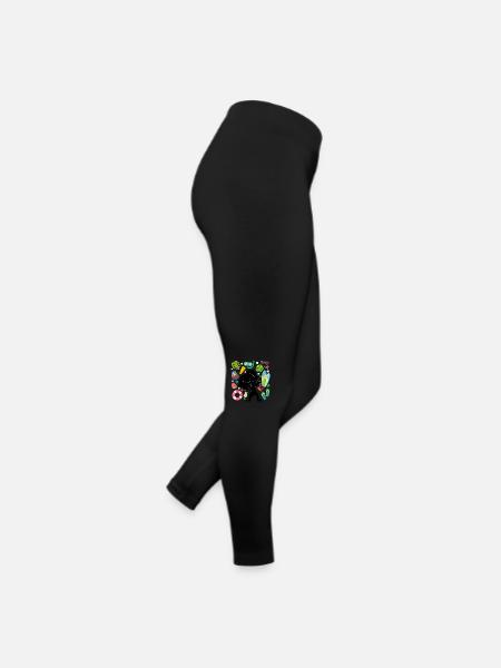 Silhouette Dabbing Girl Summer Time Beach Style - Women’s Jersey Leggings - black - Right