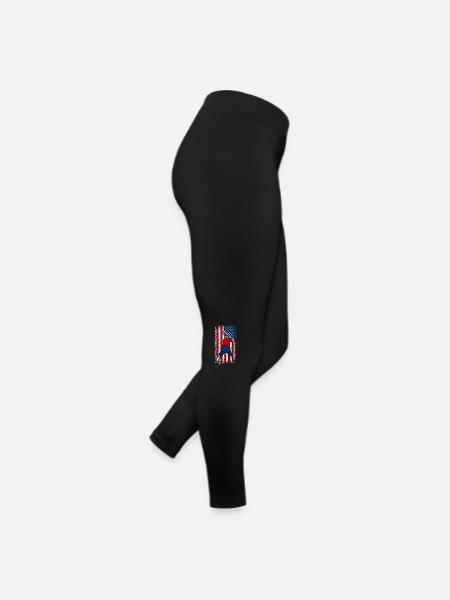 Usa drapeau américain baseball patriotique 4 juillet - Legging en jersey Femme - noir - Droite