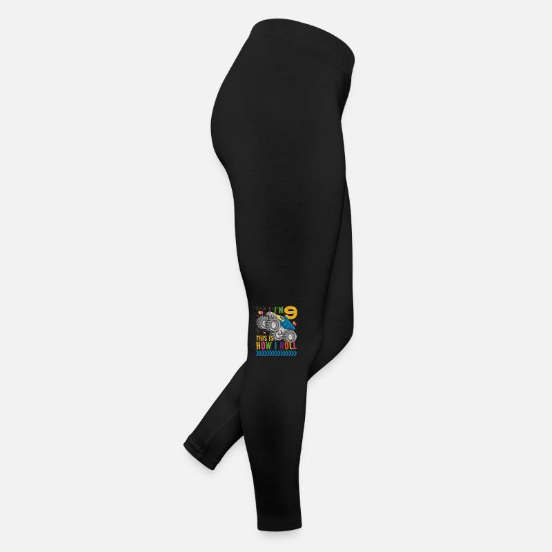 Ich Bin 9 Es Ist, Wie Ich Rollen | Monster Truck Frauen Jersey Leggings