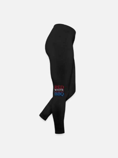 Rot Weiß Und Bbq 4. Juli Unabhängigkeitstag - Frauen Jersey Leggings - Schwarz - Rechts