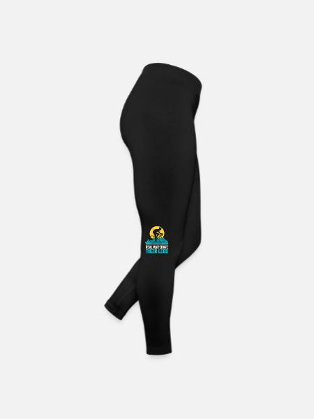 Real Man Shave Their Legs Biking Cycling - Women’s Jersey Leggings - black - Right