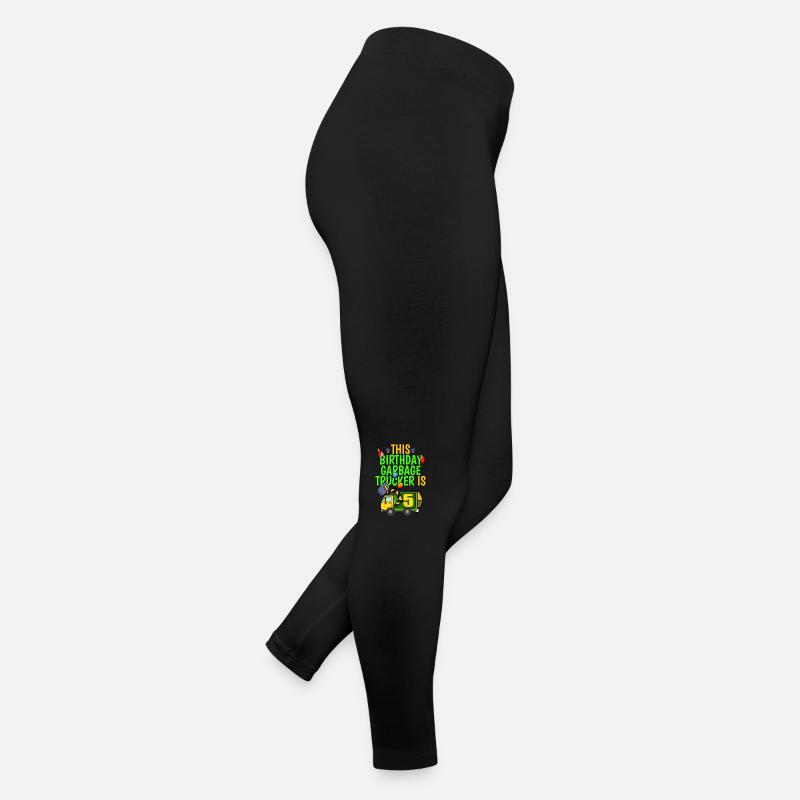 Müllwagen Geburtstag Kinder Junge 5. Geburtstag Party Frauen Jersey Leggings