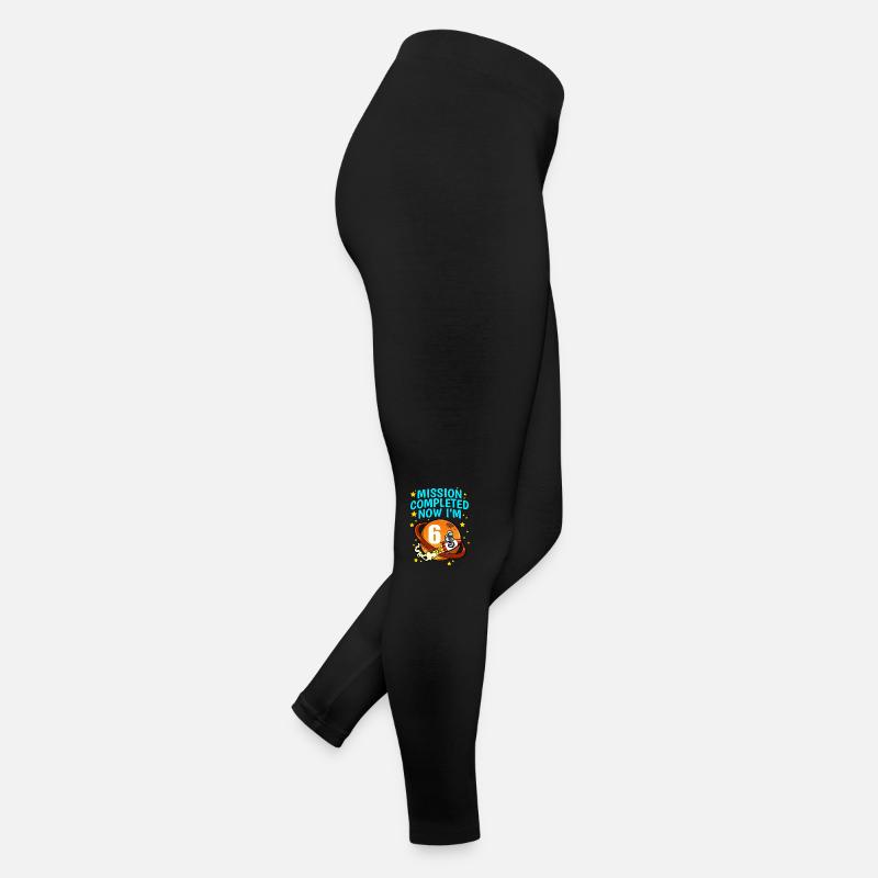 Space Birthday 6 Astronaute Planètes Rocket Ship Legging en jersey Femme