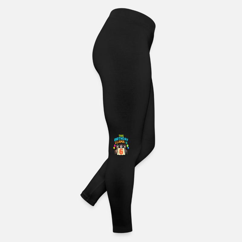 Lama Mädchen 6. Geburtstag Party Alpaka Frauen Jersey Leggings