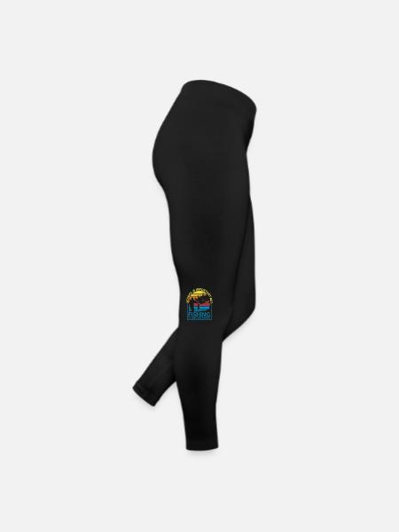 Vintage Schule ist wichtig, aber Angeln ist wicht - Frauen Jersey Leggings - Schwarz - Rechts