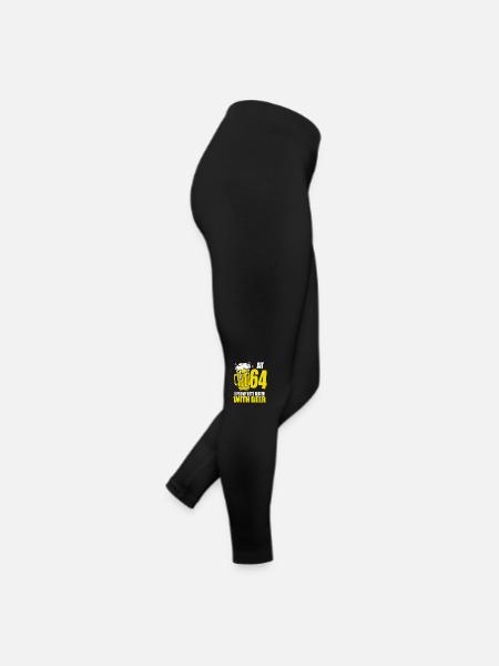 Männer Bier Geburtstag Lustig 64 Jahre Bier Liebhaber - Frauen Jersey Leggings - Schwarz - Rechts