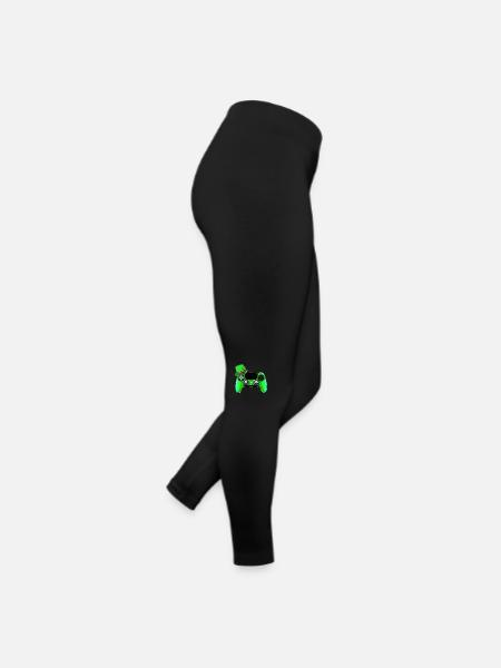 Lucky Green Color Game Controler pour Gamer - Legging en jersey Femme - noir - Droite