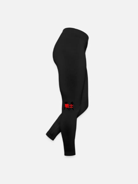 COMBAT ENTRE DEUX SAMOURAÏS AVEC L’INSCRIPTION - Legging en jersey Femme - noir - Droite