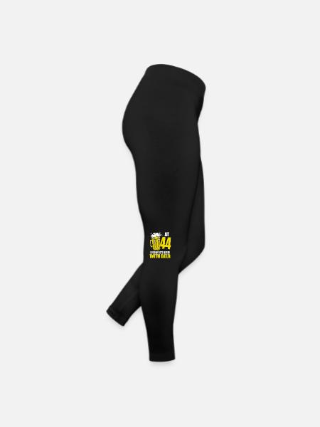Men Beer Birthday Funny 44 Year Old Beer Lover - Women’s Jersey Leggings - black - Right