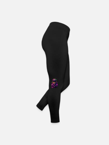 EDM Music Rave Festival Ananas Techno - Legging en jersey Femme - noir - Droite