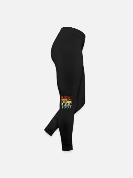 Birthday February 1957 Legendary Epic - Women’s Jersey Leggings - black - Right