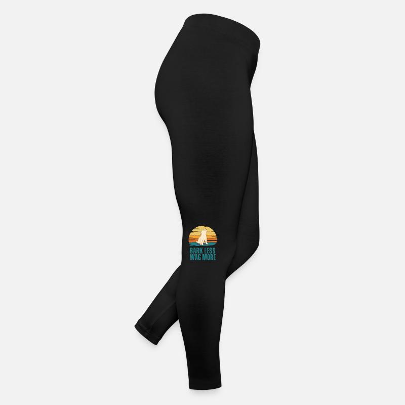 Bark Less Wag More Puppy Dog Women’s Jersey Leggings