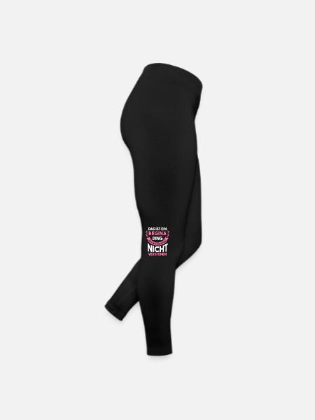 Vorname Regina - Frauen Jersey Leggings - Schwarz - Rechts