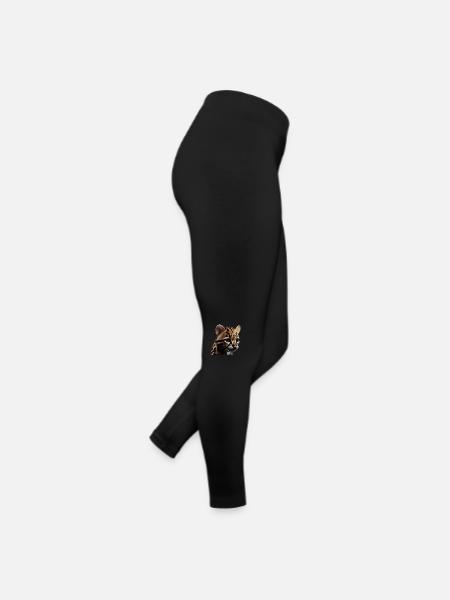 just a boy girl who loves Ocelots Ocelot ocelot ocelot - Women’s Jersey Leggings - black - Right
