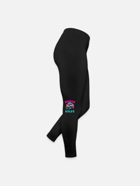 Monster Trucks Rules für Männer und Jungen - Frauen Jersey Leggings - Schwarz - Rechts